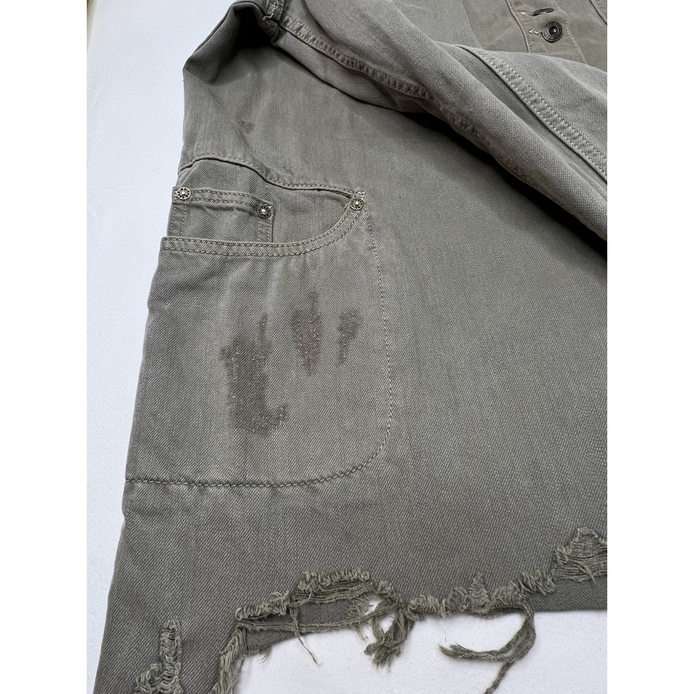 Anthropologie Free People Cargo Jacket Womens Medium Distressed Military Y2K - Picture 9 of 13